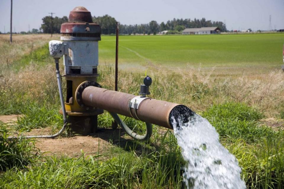 Image shows groundwater being pumped