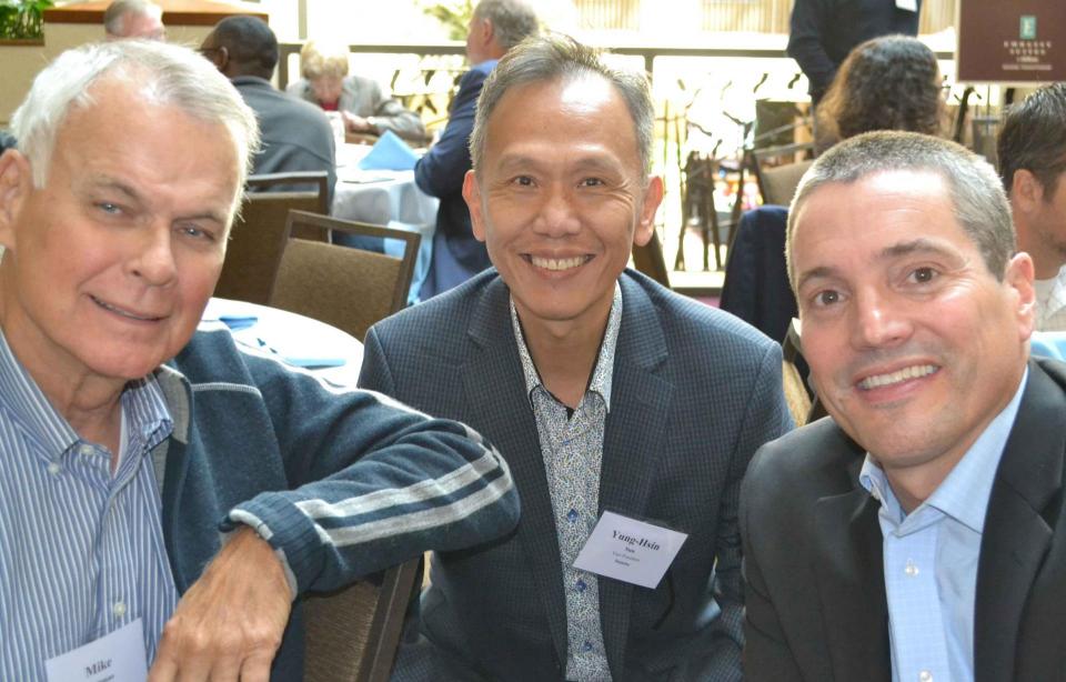 From left to right: Former California Natural Resources Secretary Mike Chrisman, incoming president of the Water Education Foundation’s board of directors, with board member Yung-Hsin Sun and current Natural Resources Secretary Wade Crowfoot at the Foundation's 2019 Water Summit in Sacramento.