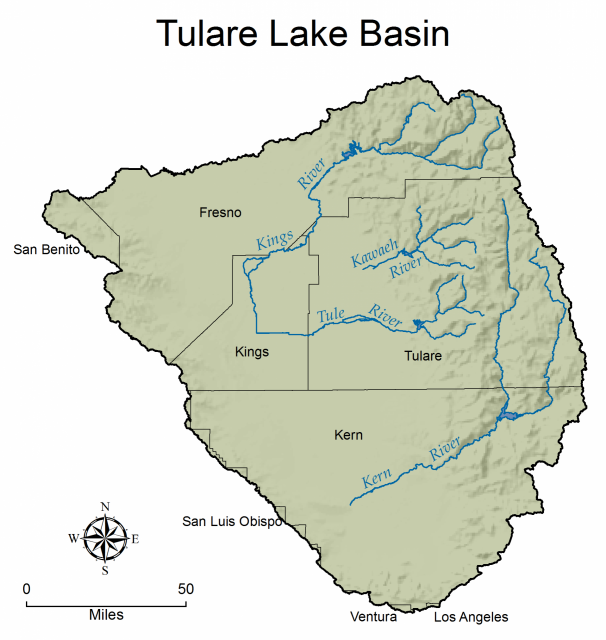 Map of Tulare Lake Basin